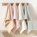 34×76cm ワッフル織りコットンフェイスタオル 洗顔用 両面異なる織り 高吸水 ふんわり柔らか - 画像 (4)
