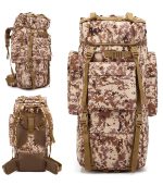 65L大容量タクティカルバックパック レインカバー付き アウトドア登山対応 - 画像 (2)