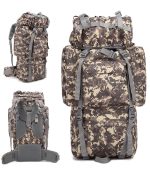 65L大容量タクティカルバックパック レインカバー付き アウトドア登山対応 - 画像 (3)