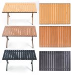 折りたたみアウトドアテーブル 木目調デザイン キャンプ用 - 画像 (11)