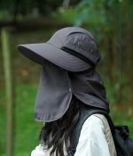 レディースアウトドアハット UV対策 フェイスカバー付き - 画像 (2)