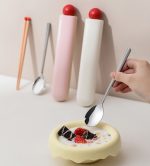 携帯用カトラリーセット 箸＋スプーン コンパクト収納 ワンタッチ開閉 鮮やかカラー 軽量135g 滑りにくい箸先 - 画像 (6)