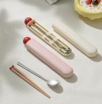 携帯用カトラリーセット 箸＋スプーン コンパクト収納 ワンタッチ開閉 鮮やかカラー 軽量135g 滑りにくい箸先 - 画像 (7)
