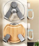 キッチンフック 吸盤式 角度調整可能 壁掛け 鍋蓋 まな板 調理器具 収納 穴あけ不要 - 画像 (7)
