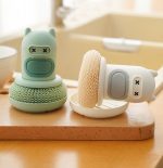 キッチンスポンジ 洗剤ディスペンサー付き 交換可能 カートゥーンデザイン 食器洗いブラシ - 画像 (4)