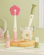 花型ボトルブラシ 3in1設計・吸盤付き・すき間ブラシ付き・取り外し可能 - 画像 (4)