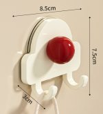 カラフル壁掛けフック 吸盤式 丸型デザイン 穴あけ不要 多用途収納 - 画像 (7)