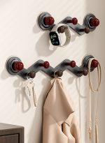 カラフル壁掛けフック 吸盤式 波型デザイン 丸型装飾 穴あけ不要 多用途収納 - 画像 (3)