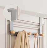 ドアハンガー 波型デザイン 炭素鋼＋ブナ材 厚手設計 頑丈 省スペース 収納 - 画像 (4)