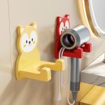 ドライヤーホルダー 壁掛け 粘着式 くま型デザイン 穴あけ不要 かわいい 洗面所収納 - 画像 (2)