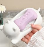 かわいいネコ型ソープディッシュ 水切り付き・吐水デザイン・省スペース - 画像 (6)