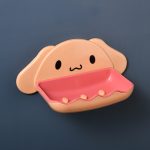 犬型ソープディッシュ 壁掛け 粘着式 穴あけ不要 二重構造 分離式 石鹸ホルダー 浴室収納 - 画像 (3)