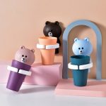 くま型歯磨きコップ 壁掛け 子供用 かわいい うがいカップ 洗面所収納 - 画像 (4)