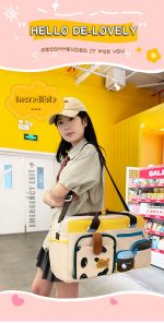 カラフルボストンバッグ 大容量 軽量 かわいいデザイン トラベル 女子向け - 画像 (10)