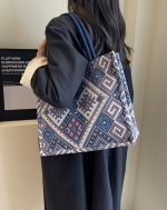 ボヘミアンスタイル レディースカジュアルショルダーバッグ 大容量仕様 - 画像 (7)