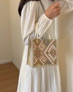 ボヘミアンスタイル レディースミニトートバッグ エスニックデザイン - 画像 (3)