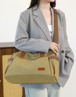キャンバスボストンバッグ 2WAY仕様 ユニセックス 旅行バッグ - 画像 (11)