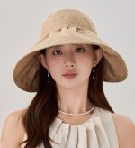 レディースUVハット 綿麻素材 シンプルデザイン - 画像 (7)
