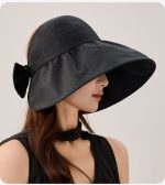 レディースUVハット 綿麻素材 シンプルデザイン - 画像 (4)