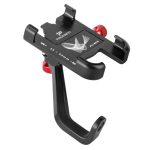 アルミ合金製 自転車用スマホホルダー 360度回転・しっかり固定・滑り止め付き