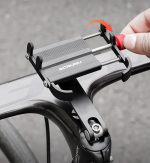 アルミ合金製 自転車用スマホホルダー センター取付・省スペース設計・360度回転・しっかり固定 - 画像 (3)