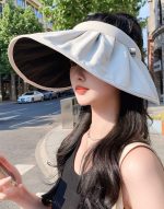 レディースUVカットサンバイザー 2WAY仕様 つば広デザイン - 画像 (10)